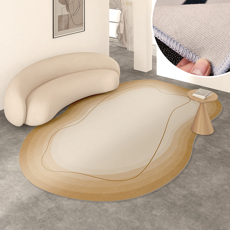Modern Living Room Rug Color Block Polyester Area Carpet Non-Slip Backing Area Rug