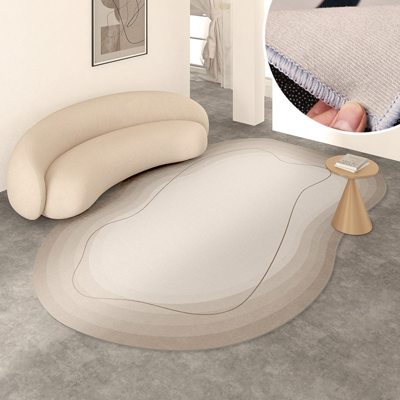 Modern Living Room Rug Color Block Polyester Area Carpet Non-Slip Backing Area Rug