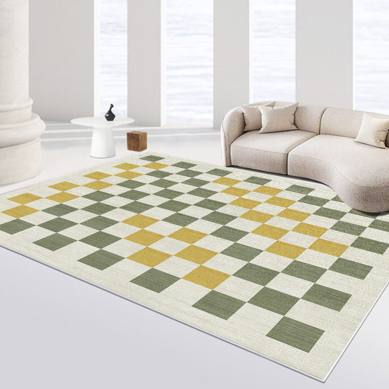 Stylish Modern Area Carpet Plaid Pattern Polyester Area Carpet Anti-Slip Area Rug for Home Decor