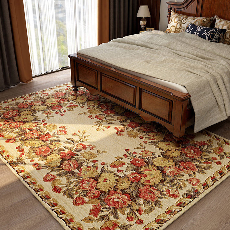 Alfombra de alfombra de área de área tradicional alfombra de poliéster estampado alfombra de respaldo sin deslizamiento para salón para salón
