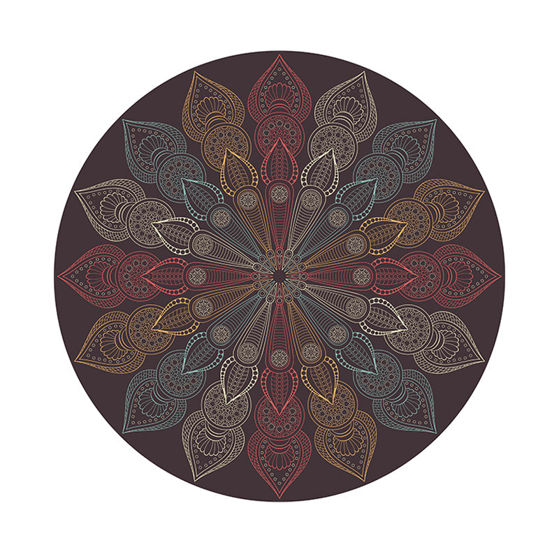 Alfombra de sala de estar elegante alfombra de área de poliéster de patrón antiguo