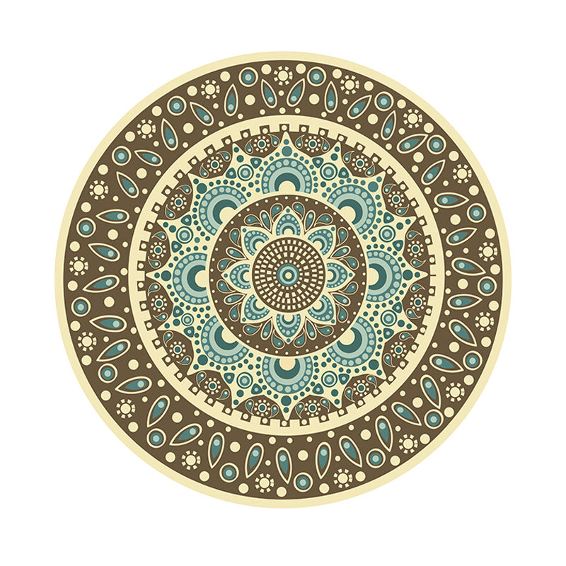 Tapis de salon fantaisie Modèle antique Polyester Area Tapis tapis de support sans glissement