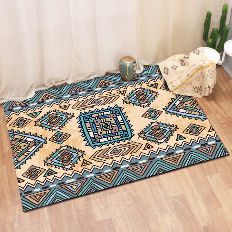 Traditional Americana Print Area Carpet Polyester Area Rug Anti-Slip Easy Care Rug for Home Decor