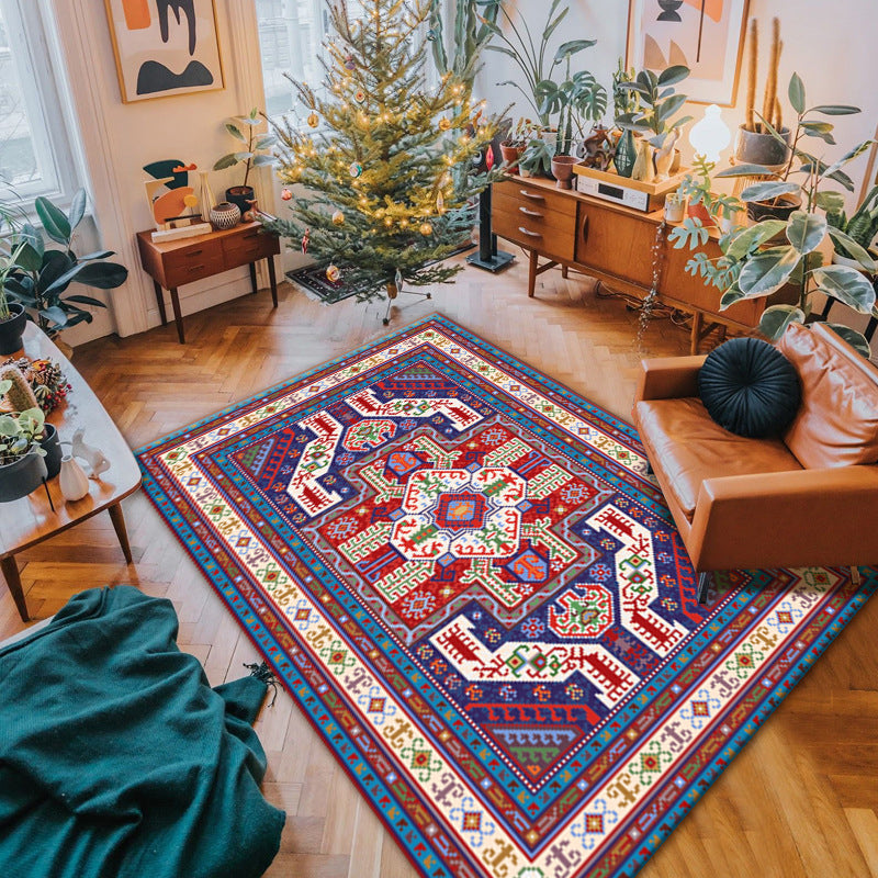 Stylish Traditional Rug Americana Pattern Polyester Area Carpet Non-Slip Backing Rug for Living Room