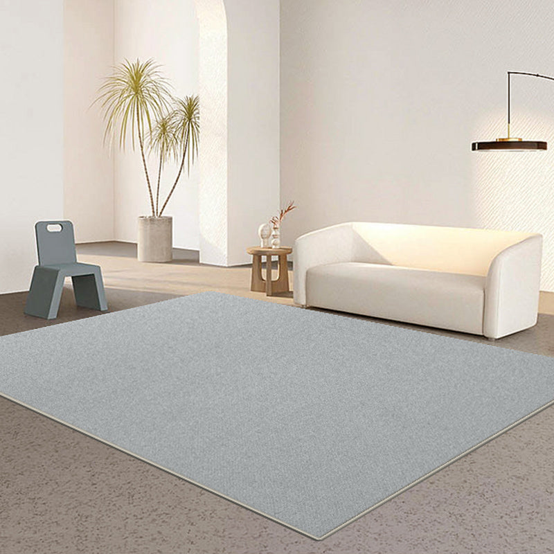 Modern Living Room Area Rug Solid Color Polyester Area Carpet Stain Resistant Rug