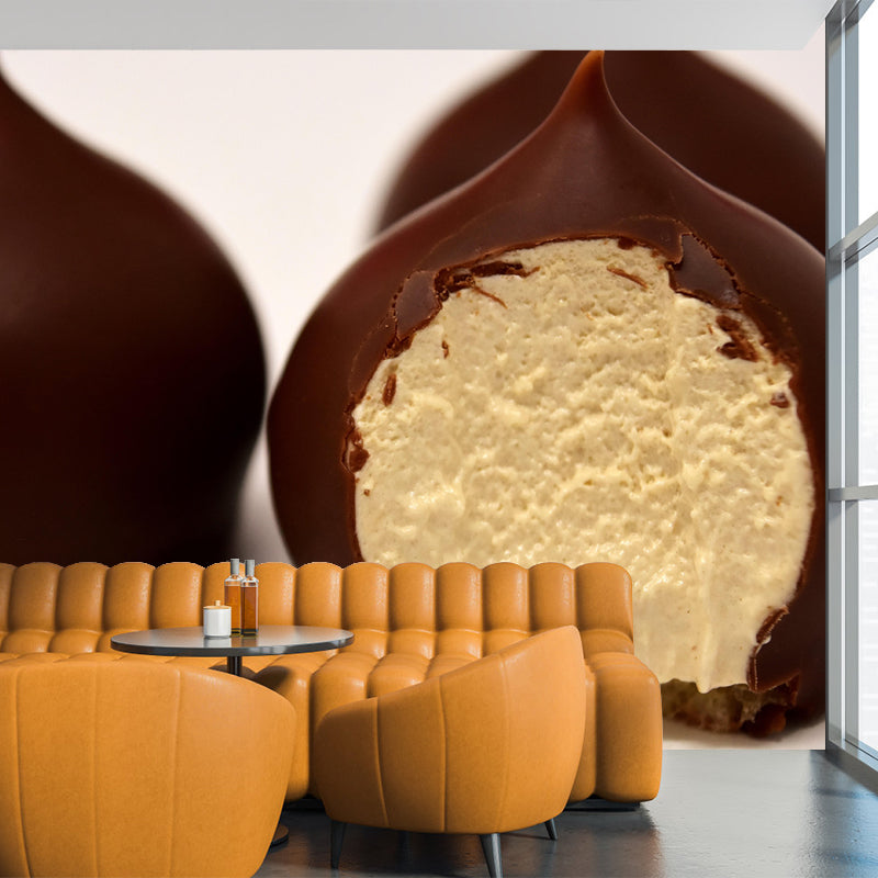 Modern Chocolate Dessert Mural Wall Decor Environment Friendly for Dessert Shop