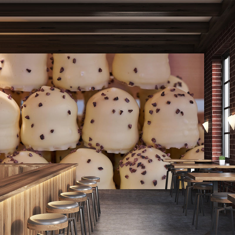 Customized Wall Mural Dessert with Chocolate Pattern  Mildew Resistant Wallpaper Commerce Shop