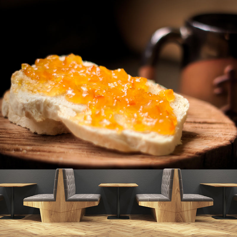 Modern Mural Dessert with Jam Pattern Wall Decor Environment Friendly for Dessert Shop