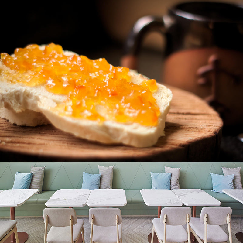 Modern Mural Dessert with Jam Pattern Wall Decor Environment Friendly for Dessert Shop