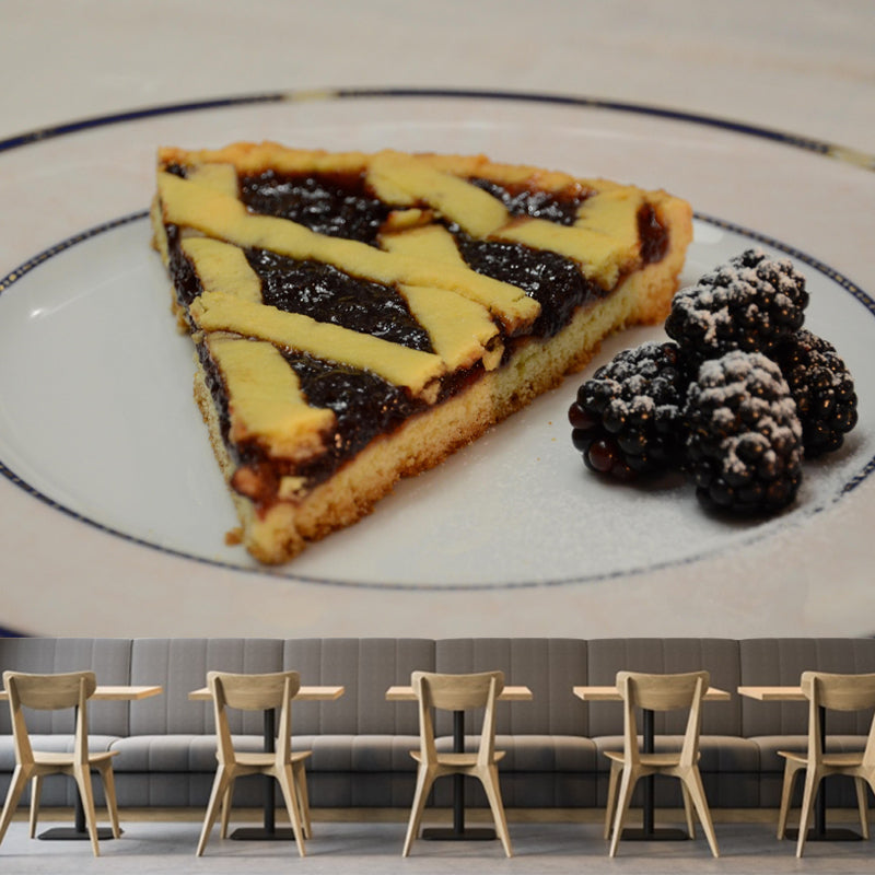 Modern Mural Dessert with Jam Pattern Wall Decor Environment Friendly for Dessert Shop