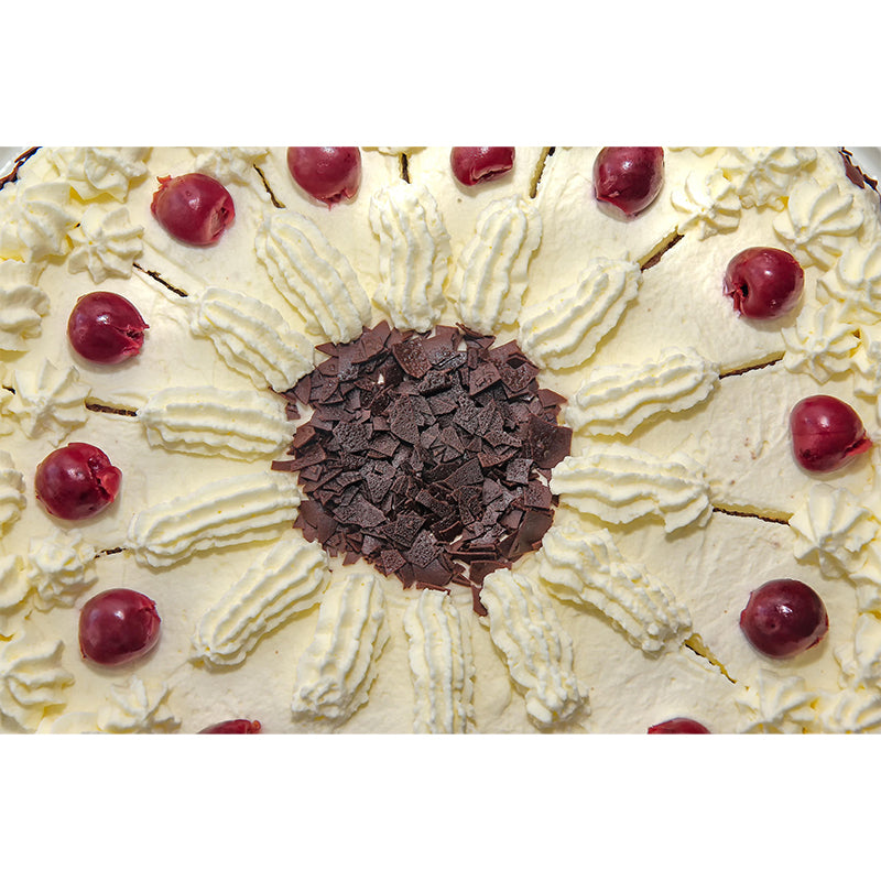 Customized Dessert Wall Mural with Cherry Cake Pattern Mildew Resistant Wallpaper Commerce Shop