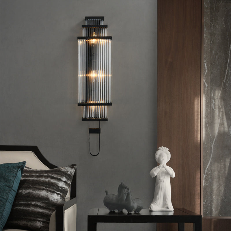 Iluminación de pared geométrica de vidrio estilo moderno múltiples luces de luz montada en la pared