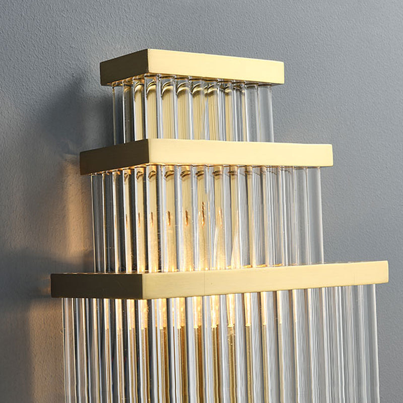 Iluminación de pared geométrica de vidrio estilo moderno múltiples luces de luz montada en la pared