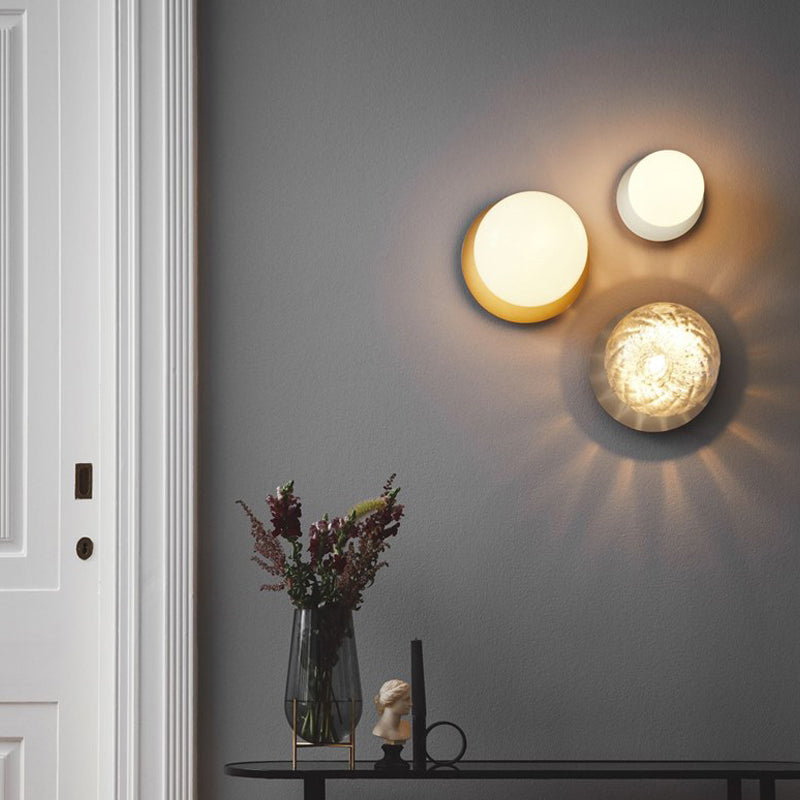 1 éclairage mural à balle en verre clair