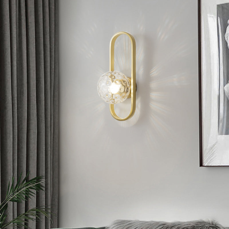 Éclair mural de la teinte en verre style moderne à 1 lumière luminaire mural