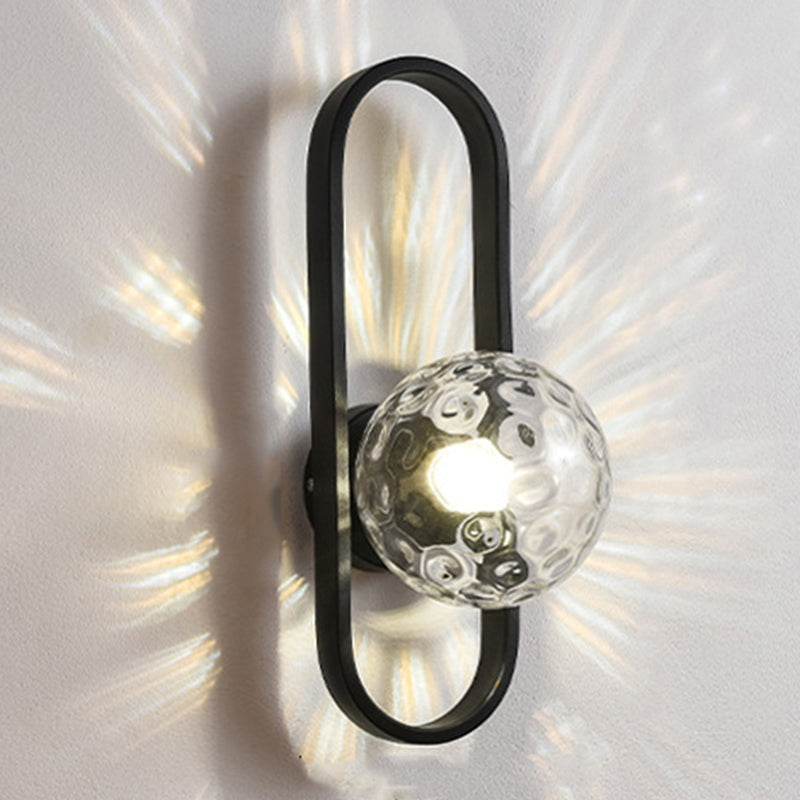 Éclair mural de la teinte en verre style moderne à 1 lumière luminaire mural