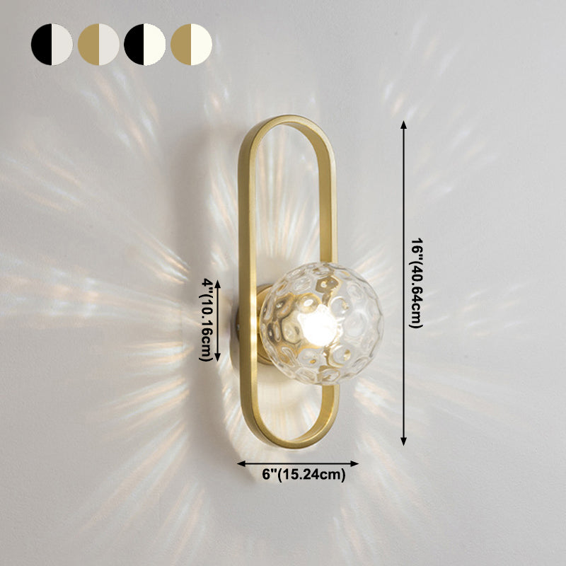 Éclair mural de la teinte en verre style moderne à 1 lumière luminaire mural