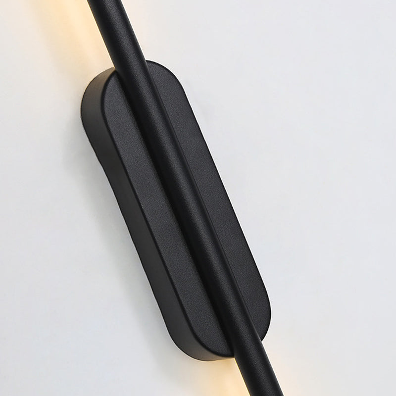 Contemporary Linear Sconce Lights Metal 1 Light Wall Mount Light Fixture in Black