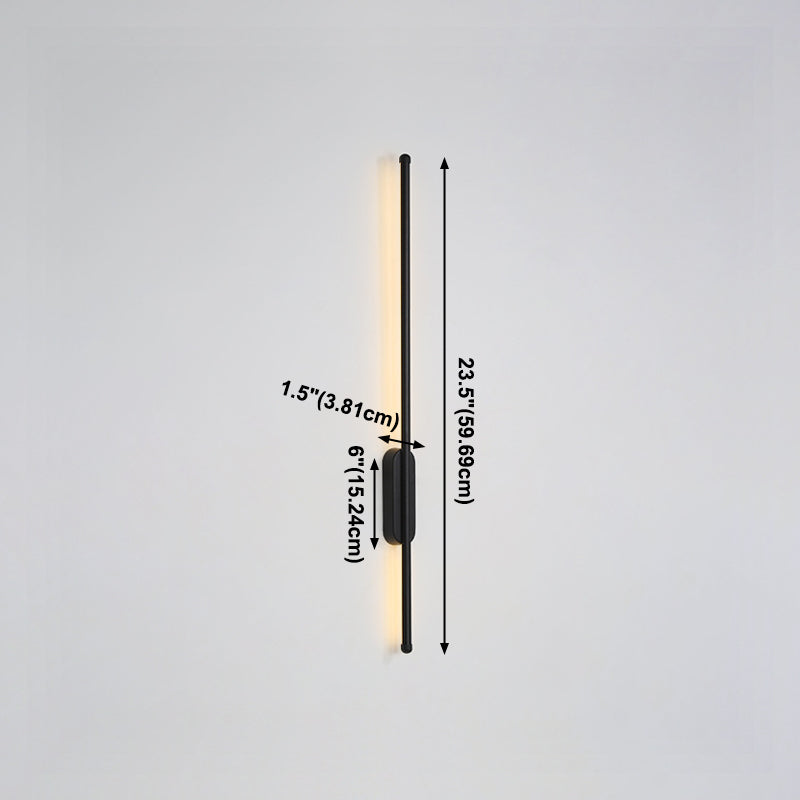 Contemporary Linear Sconce Lights Metal 1 Light Wall Mount Light Fixture in Black