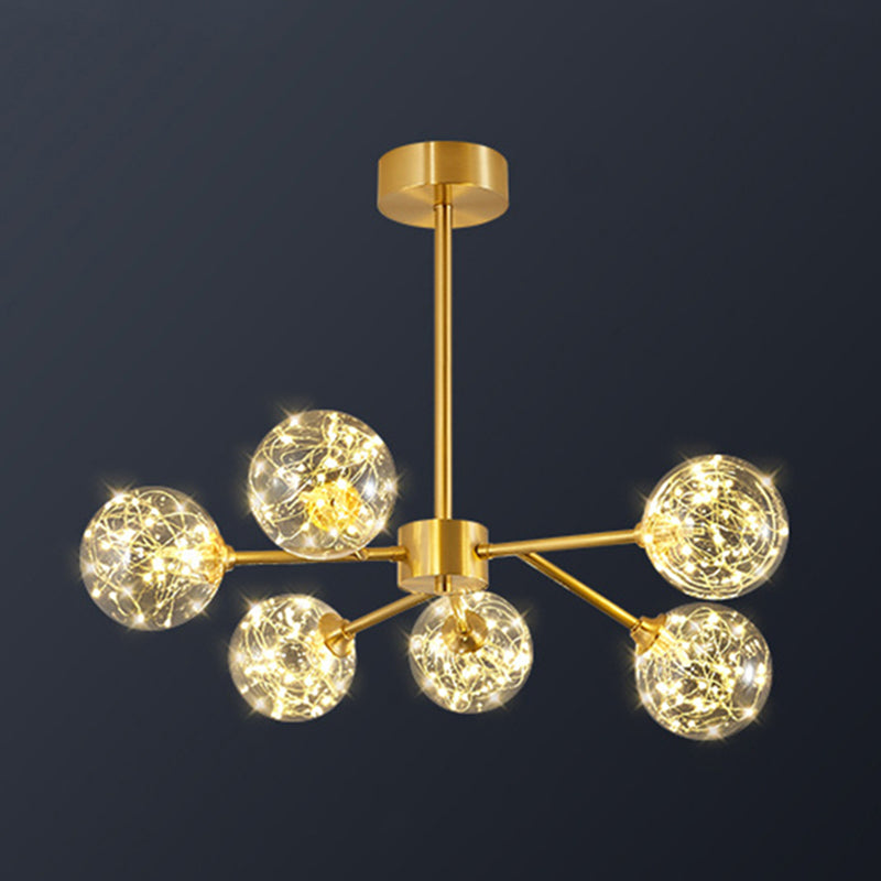 Spherical Branch Hanging Lights Modern Style Glass Hanging Lighting for Bedroom
