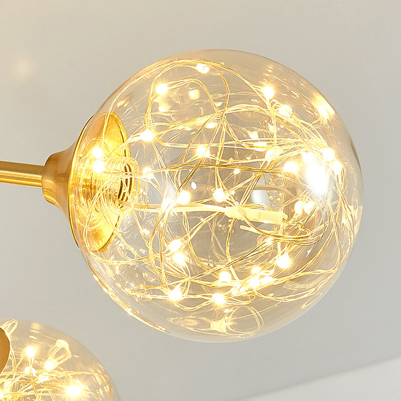 Spherical Branch Hanging Lights Modern Style Glass Hanging Lighting for Bedroom