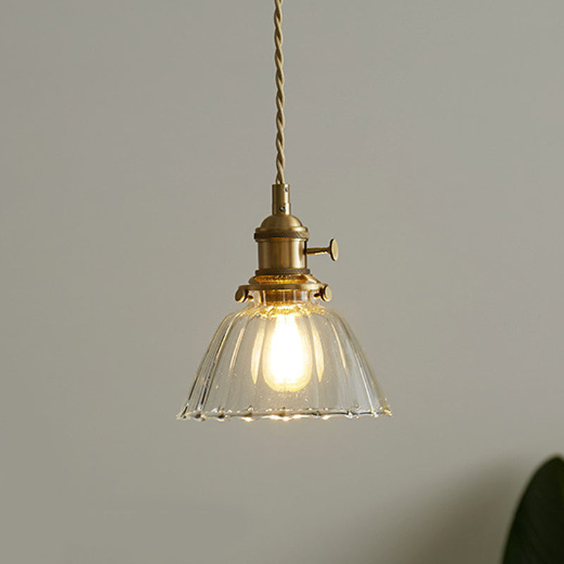 Lampada sospesa in bronzo in bronzo in vetro in stile a sospensione geometrica in stile retrò industriale per sala da pranzo