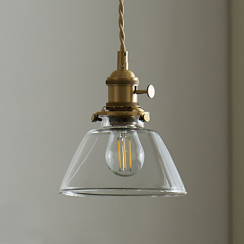 Lampada sospesa in bronzo in bronzo in vetro in stile a sospensione geometrica in stile retrò industriale per sala da pranzo