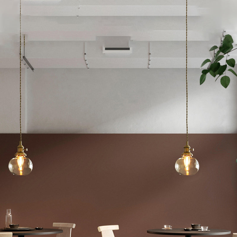 Lampada sospesa in bronzo in bronzo in vetro in stile a sospensione geometrica in stile retrò industriale per sala da pranzo