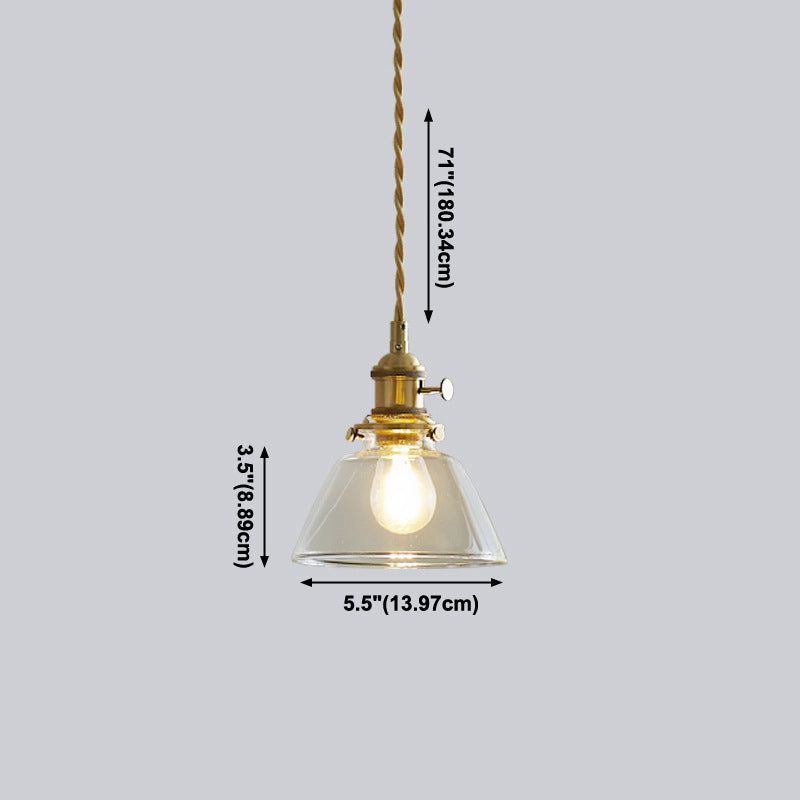 Lampada sospesa in bronzo in bronzo in vetro in stile a sospensione geometrica in stile retrò industriale per sala da pranzo