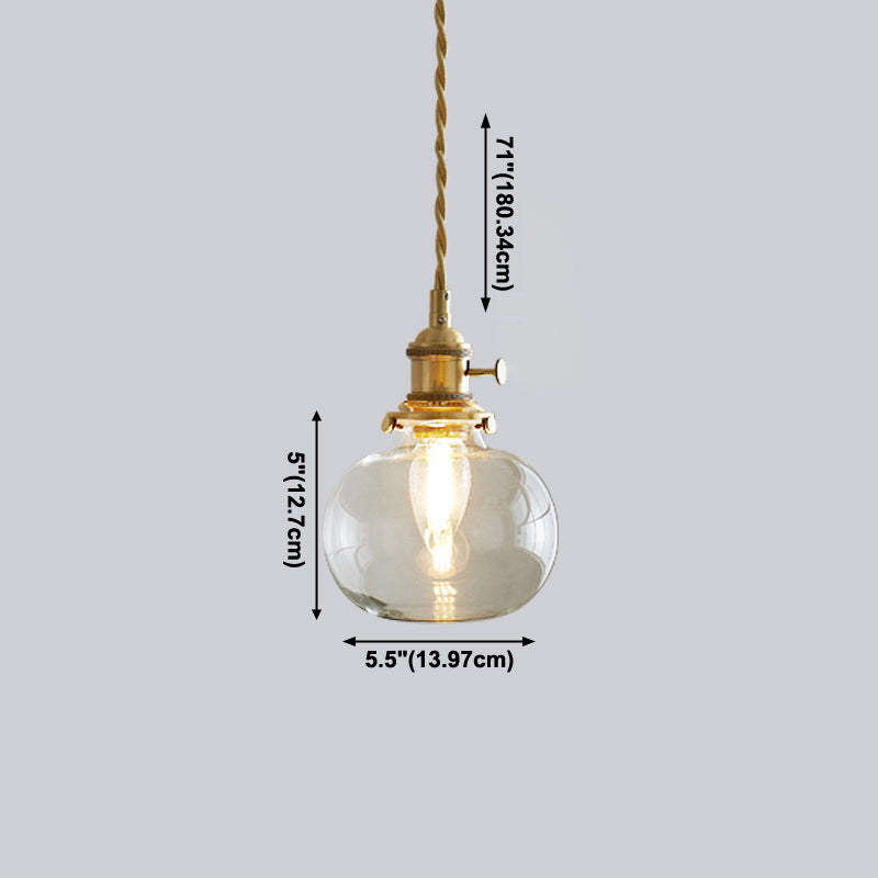 Lampada sospesa in bronzo in bronzo in vetro in stile a sospensione geometrica in stile retrò industriale per sala da pranzo