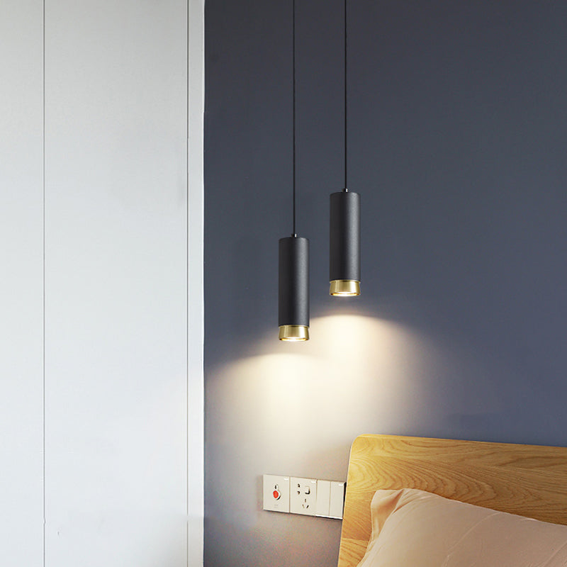 Moderne stijl cilindrische tint hangend licht metaal 1 lichte hanglamp voor eetkamer