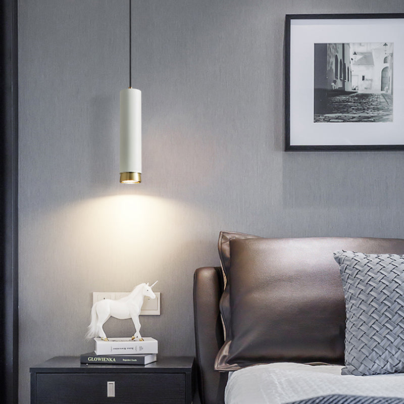Moderne stijl cilindrische tint hangend licht metaal 1 lichte hanglamp voor eetkamer