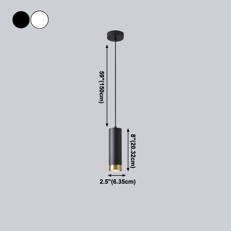 Moderne stijl cilindrische tint hangend licht metaal 1 lichte hanglamp voor eetkamer