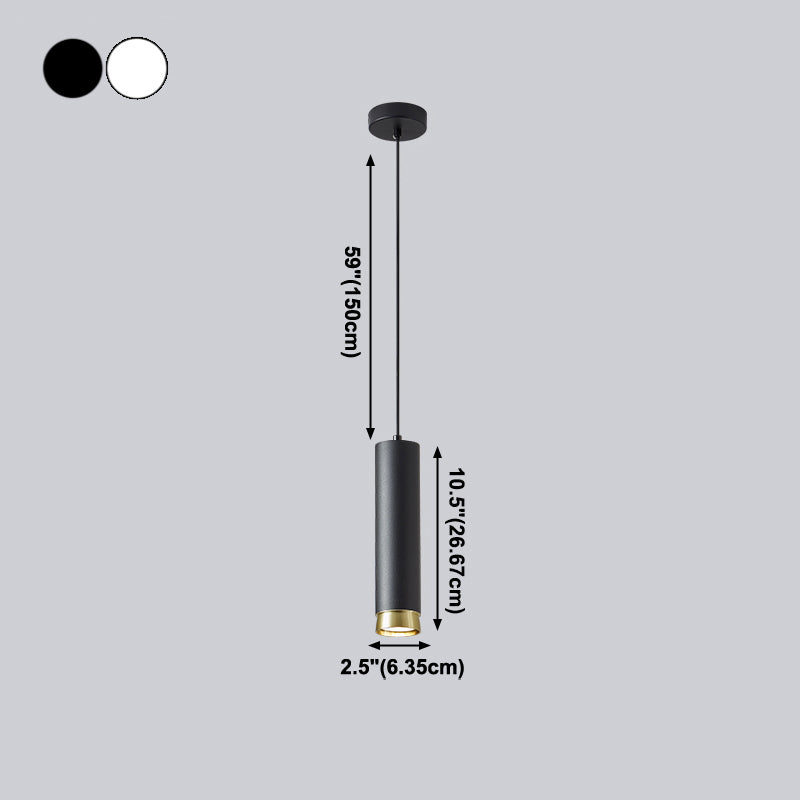 Moderne stijl cilindrische tint hangend licht metaal 1 lichte hanglamp voor eetkamer