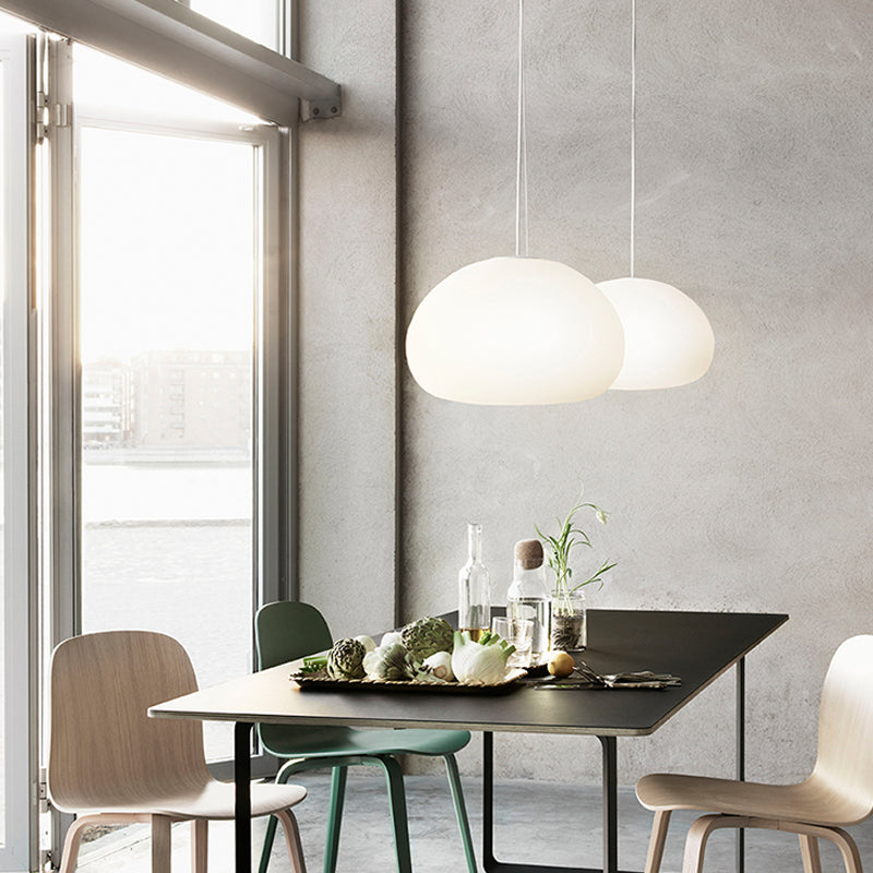 Glass Drop Shade Hanging Lights Modern Style 1 Head Hanging Mount Fixture for Restaurant