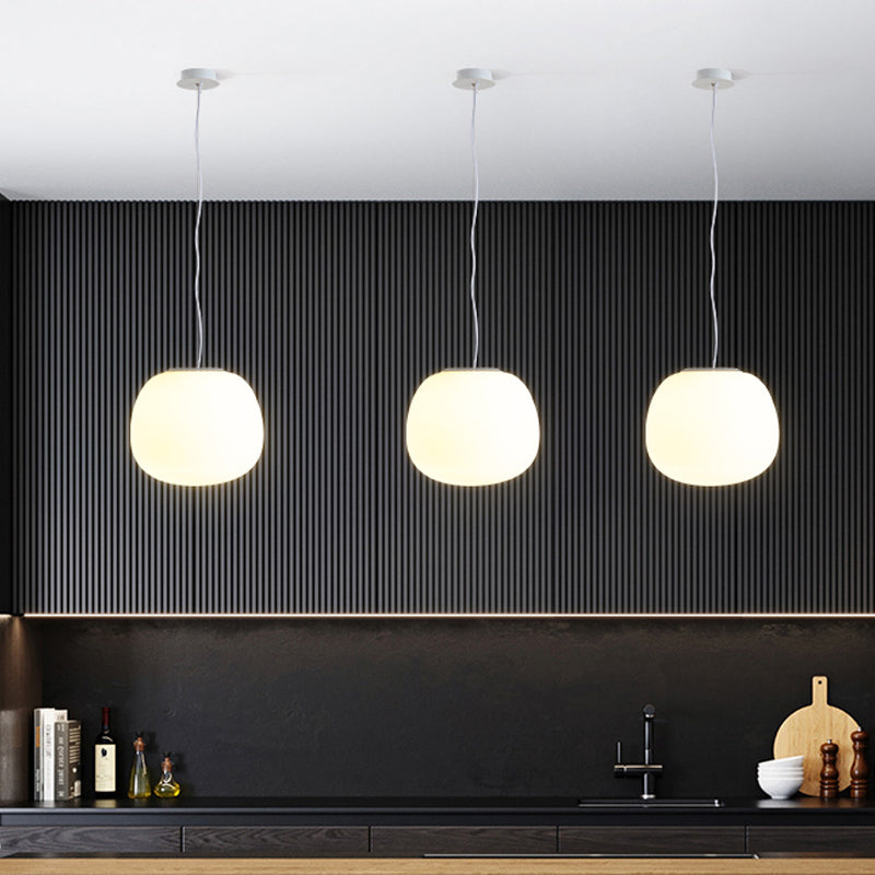 Glass Drop Shade Hanging Lights Modern Style 1 Head Hanging Mount Fixture for Restaurant