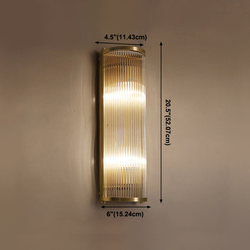 Iluminación de pared de medio cilindro de vidrio estilo de pared de múltiples luces de estilo moderno en oro