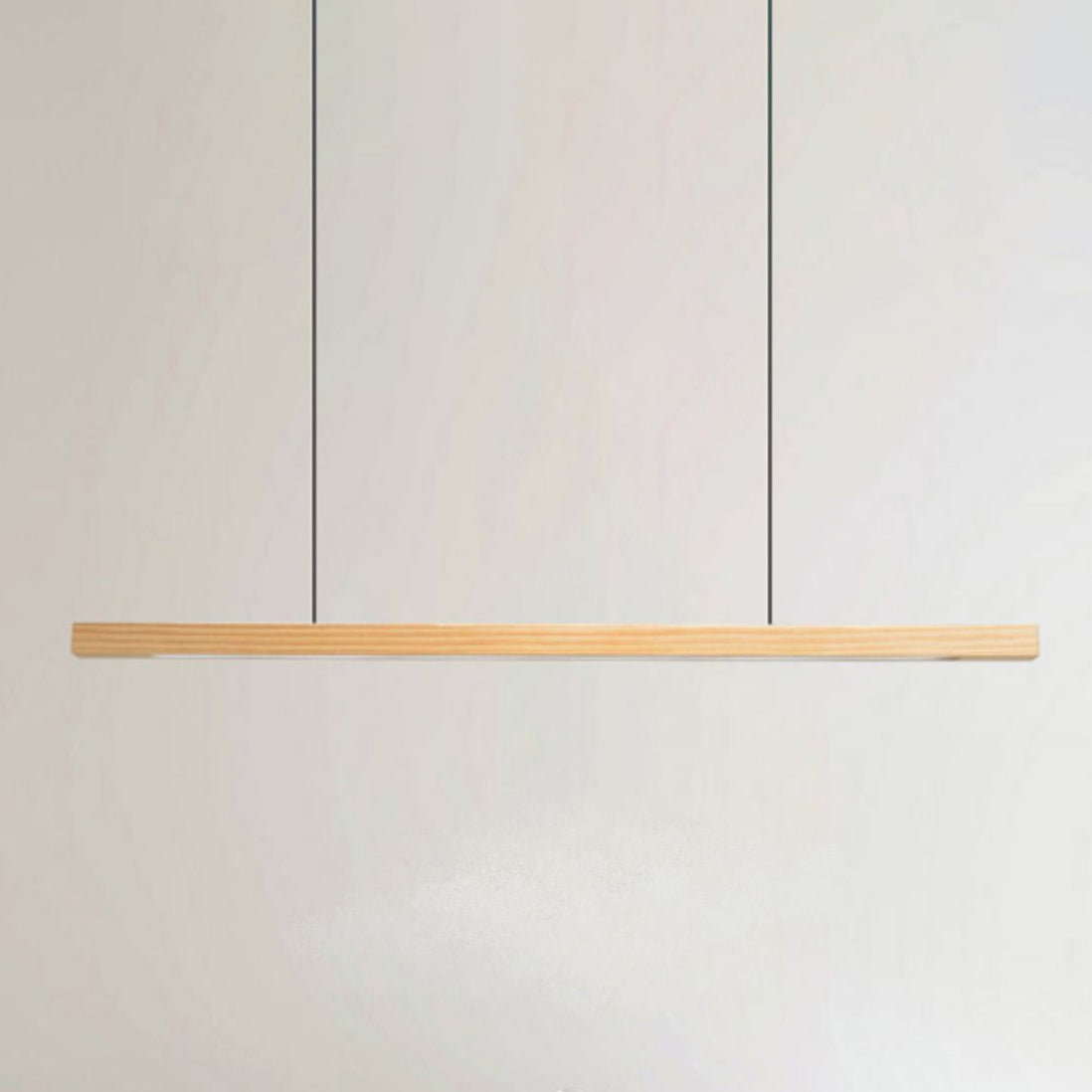 Modern Wood Chandelier Lamp Linear 1 Light LED Island Pendant for Office