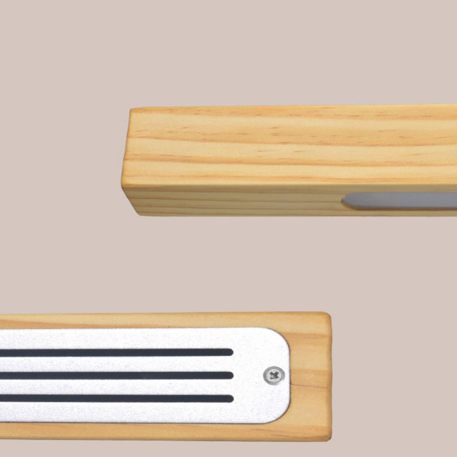 Modern Wood Chandelier Lamp Linear 1 Light LED Island Pendant for Office