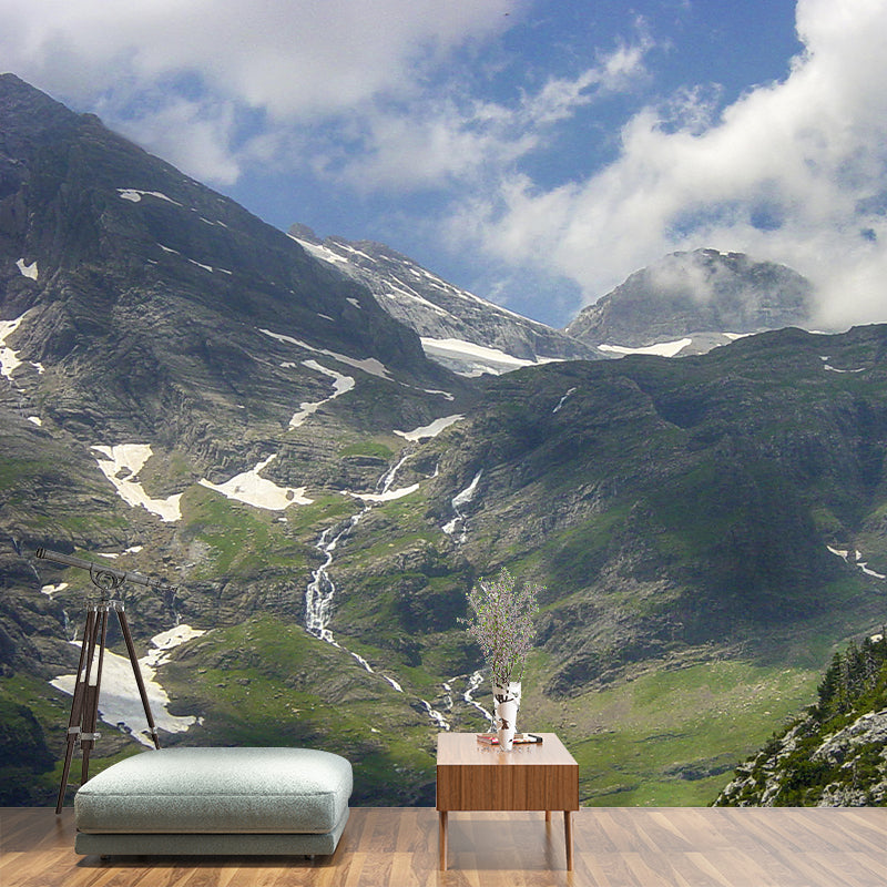 Mountain View Wall Mural Wallpaper Modern Mildew Resistant Wall Covering