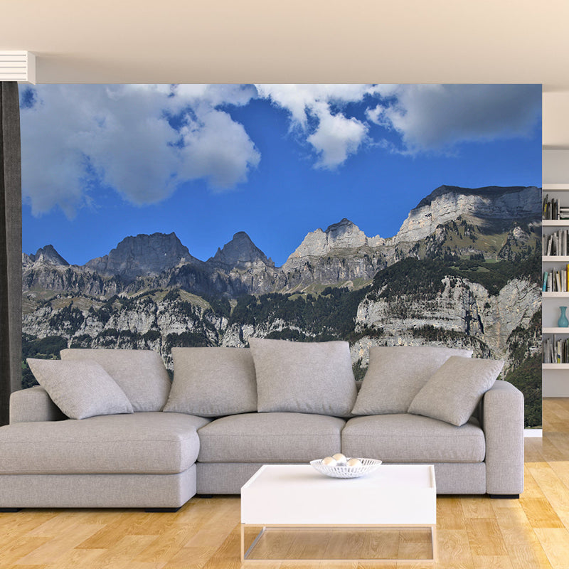 Huge Mountain Wall Mural Wallpaper Modern Style Mildew Resistant Wall Covering