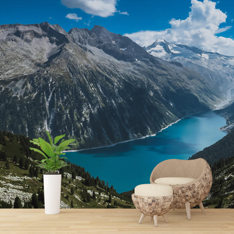 Customized Mountain Mural Wallpaper Modern Mildew Resistant for Living Room
