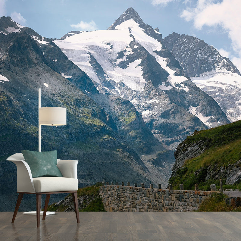 Customized Mountain Mural Wallpaper Modern Mildew Resistant for Living Room