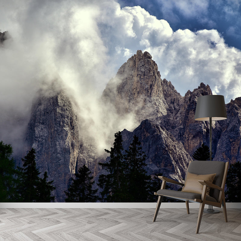 Mountain View Wall Mural Wallpaper Modern Mildew Resistant for Bedroom