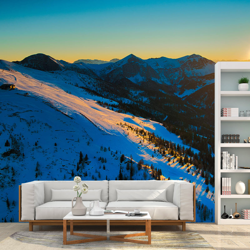 Mountain View Wall Mural Wallpaper Modern Style Mildew Resistant for Bedroom