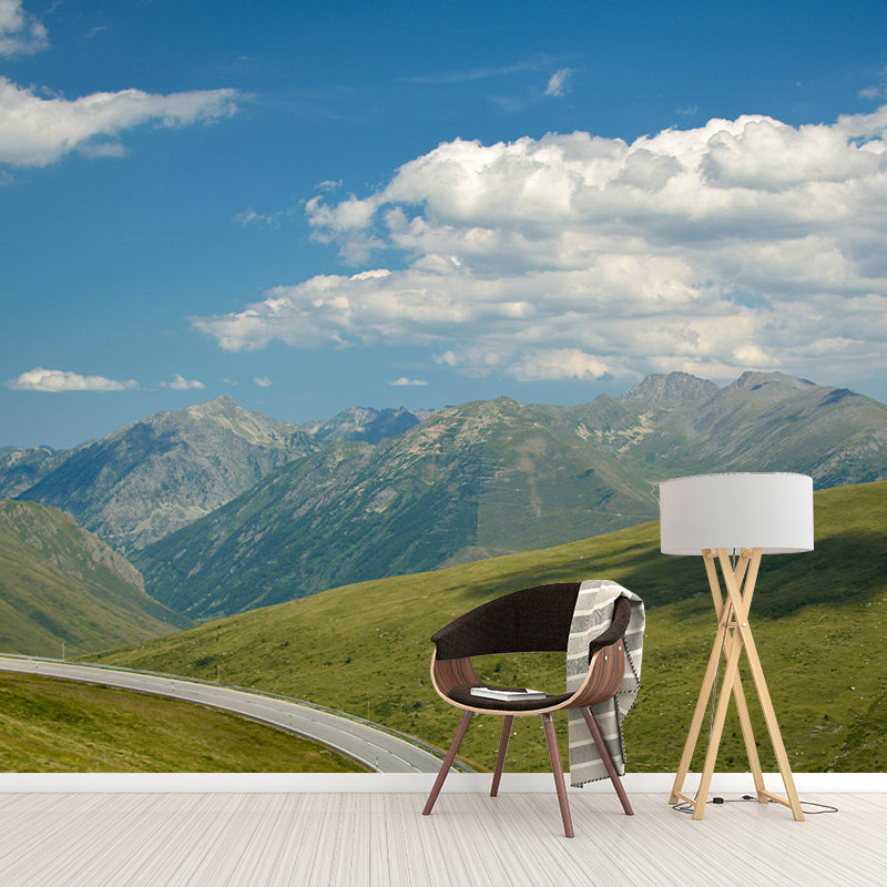 Mountain View Mural Wallpaper Modern Style Mildew Resistant for Decoration