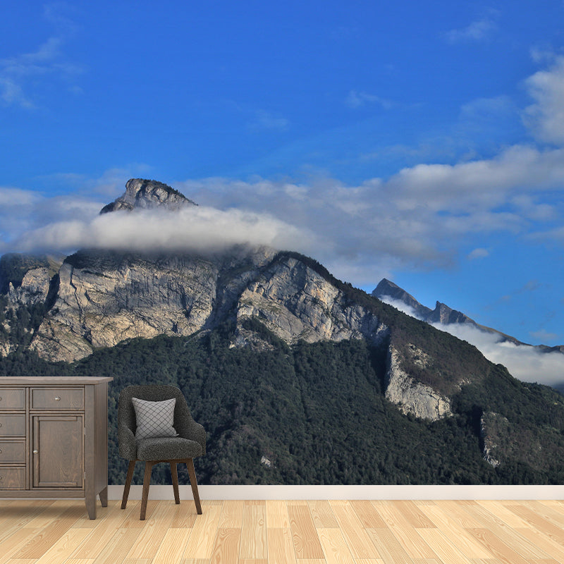 Mountain View Mural Wallpaper Modern Style Mildew Resistant for Decoration