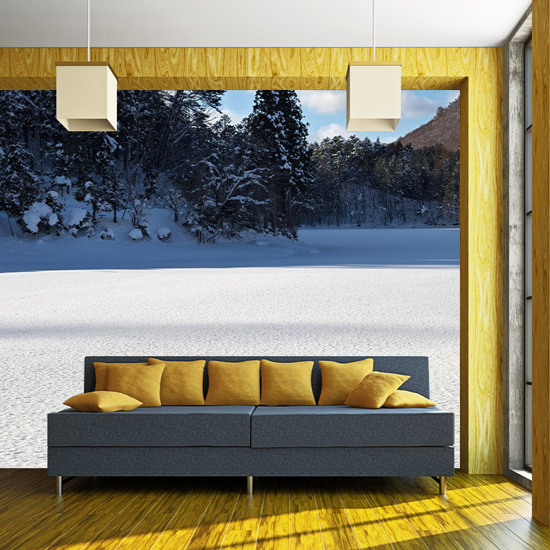 Mountain View Wall Mural Wallpaper Modern Style Mildew Resistant for Decoration