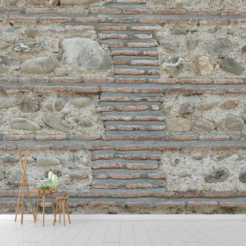 Customized Photography Style Brick Mural Eco-friendly Wallpaper for Living Room