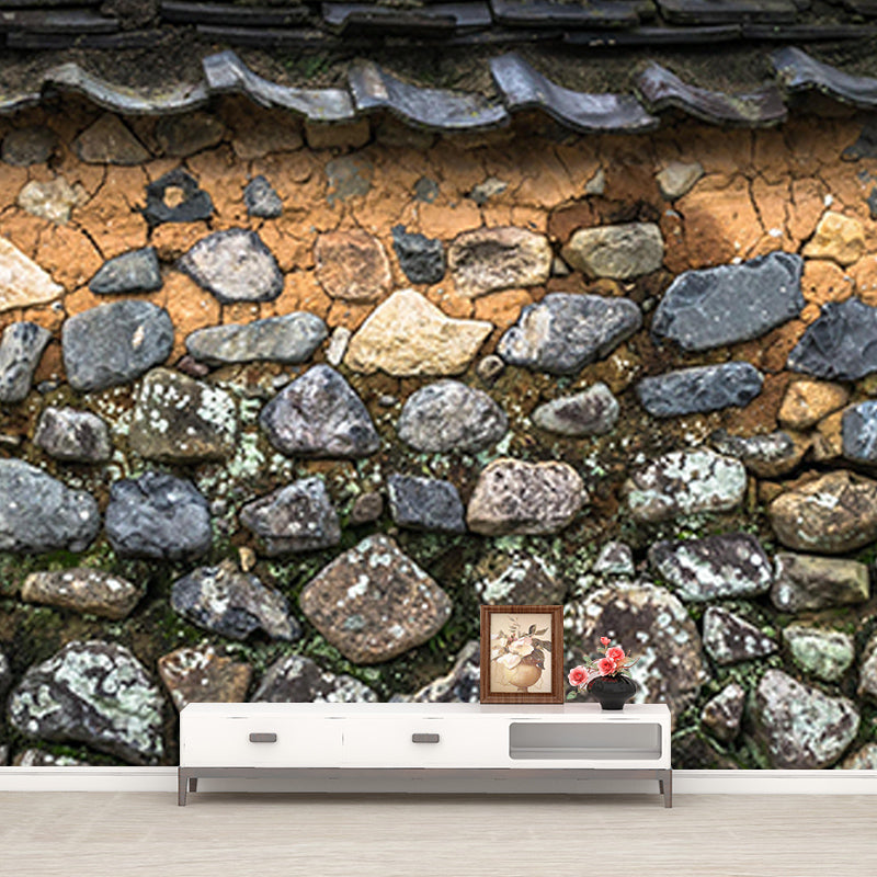 Horizontal Photography Brick Wall Mural Eco-friendly Wallpaper for Bedroom